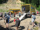 Unloading bikes at the Alpine trailhead