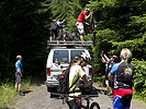 Offloading the bikes at the trailhead
