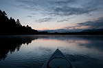 Kayak fishing before sunrise at Ash Lake