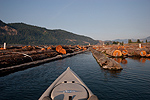 Kayak fishing on the Columbia River near Bingen, Washington