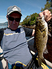 Kayak fishing for smallmouth bass on the Columbia River near Bingen, Washington