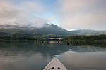 Kayak fishing on the Columbia River near Stevenson, Washington