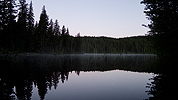 Kayak fishing before sunrise at Goose Lake