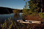 Kayak fishing at Kingsley Reservoir on an early summer morning