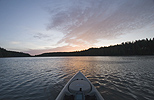 May sunrise over an Oregon mountain lake