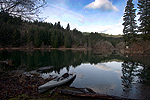 Kayak fishing at Northwest Reservoir on a cold winter morning