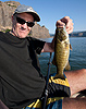 Smallmouth bass caught kayak fishing on the Columbia River near Rowena, Oregon