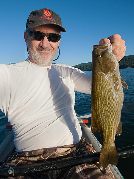 Columbia River smallmouth bass caught kayak fishing