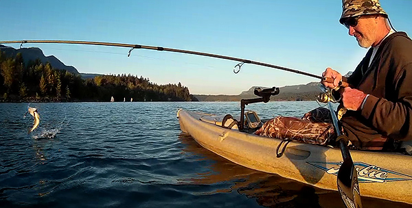 Early morning smallmouth bass fishing on the Columbia River