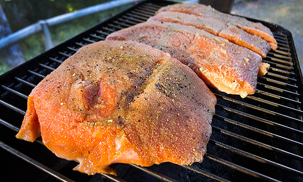 Grilled Chinook salmon from the Columbia River