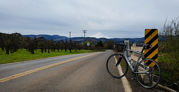 Heading for Mt Hood on a bike ride in the Pacific Northwest