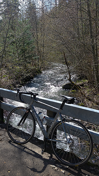 Rushing creeks full of water from melting snow