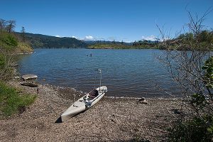 Kayak fishing on the Columbia River