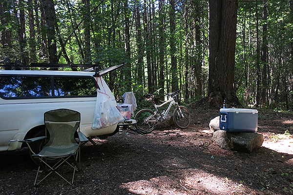 Mountain bike camp in southwest Washington