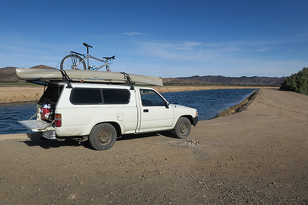 Searching for fishing spots in the Arizona desert