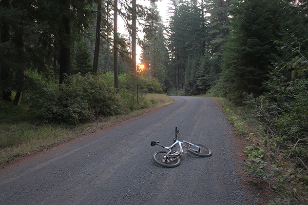 Early morning mountain bike ride in the Cascade Mountains