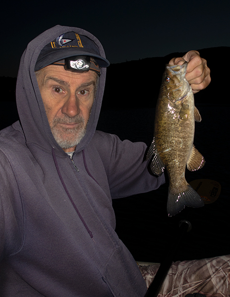 First 2019 Columbia River smallmouth bass caught by watermanatwork.com kayak fisherman Ron Barbish