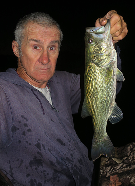 Full moon Colorado River largemouth bass caught by watermanatwork.com kayak fisherman Ron Barbish