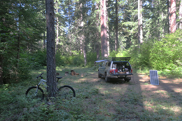 Early morning Cascade Mountain bike camp