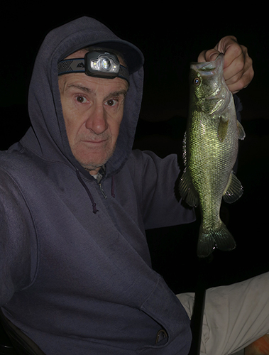 Colorado River largemouth bass caught at night by watermanatwork.com kayak fisherman Ron Barbish