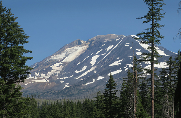 Melting glaciers on the slopes of Mt. Adams