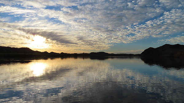 Cloudy sunrise over the Colorado River