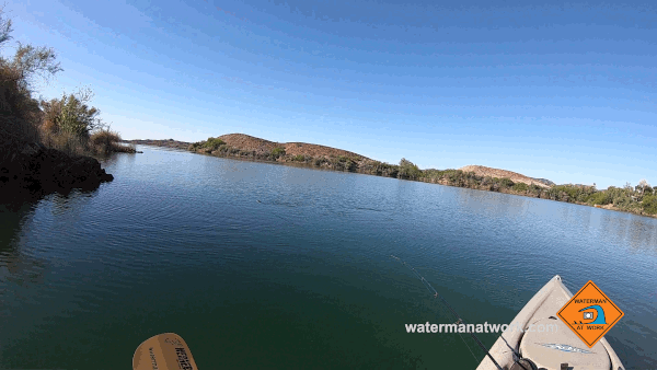 Kayak fishing for largemouth bass with watermanatwork.com