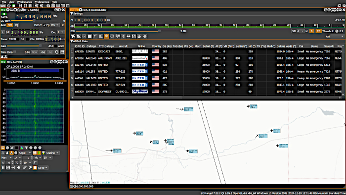 1090 MHz on SDRangel