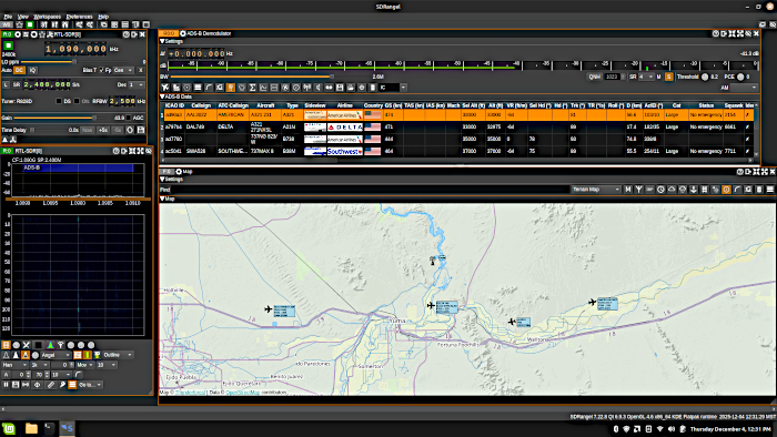 SDRangel aircraft tracking