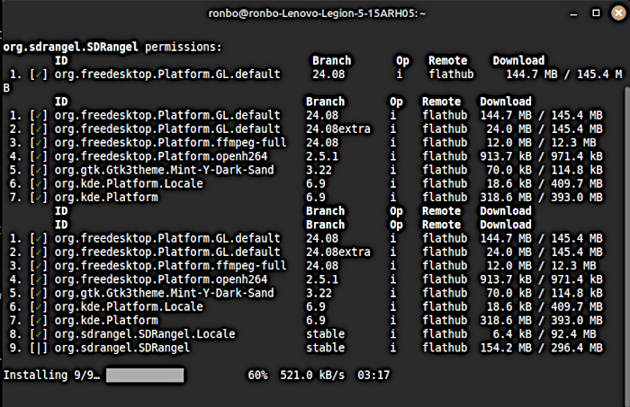 SDRangel Flathub install